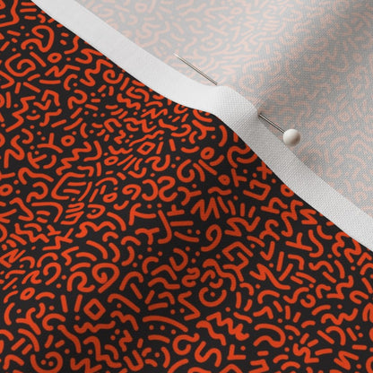 Doodle Orange+Black Fabric