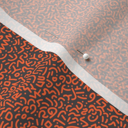 Doodle Orange+Black Printed Fabric