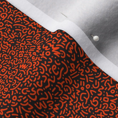 Doodle Orange+Black Printed Fabric