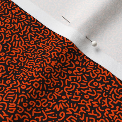 Doodle Orange+Black Fabric