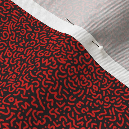Doodle Red+Black Printed Fabric