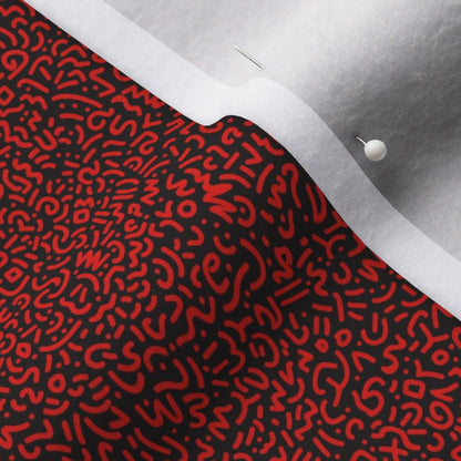 Doodle Red+Black Printed Fabric