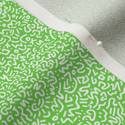 Doodle White+Green Printed Fabric