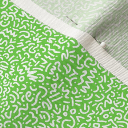 Doodle White+Green Printed Fabric