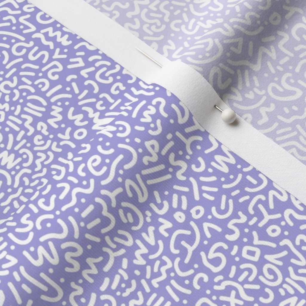 Doodle White+Lilac Printed Fabric