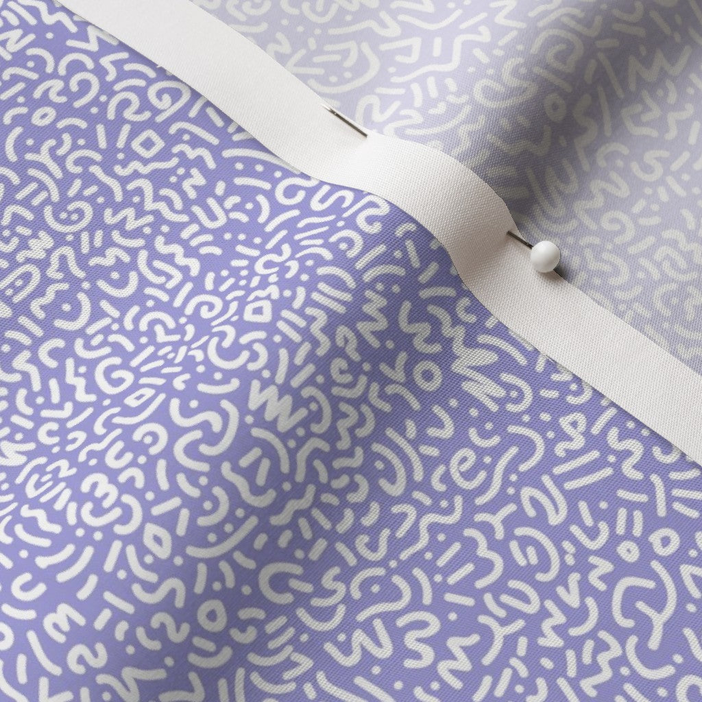 Doodle White+Lilac Printed Fabric