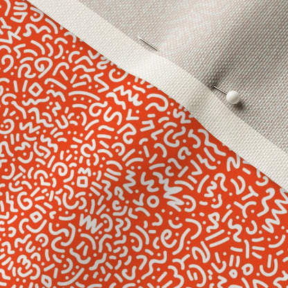Doodle White+Orange Fabric