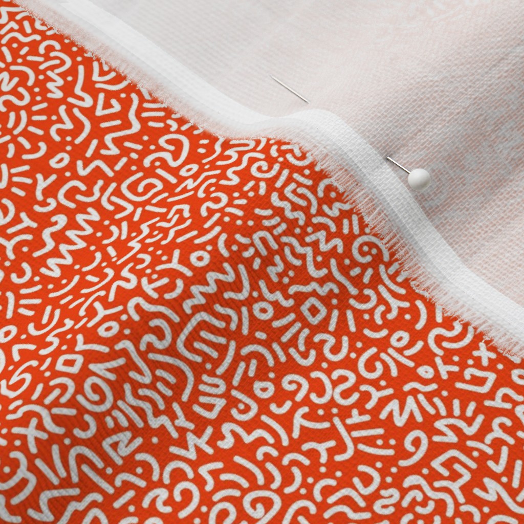 Doodle blanco + tela naranja