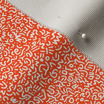 Doodle White+Orange Fabric