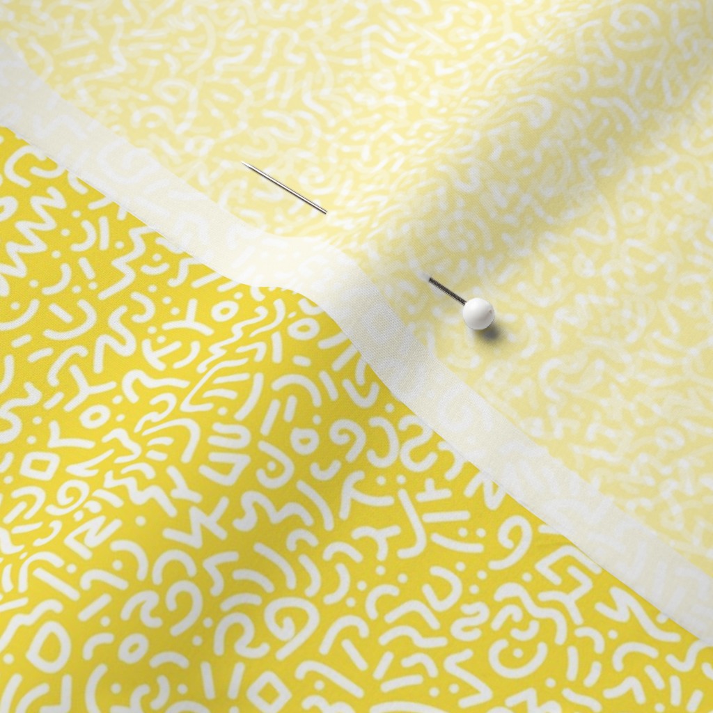 Doodle White+Yellow Printed Fabric