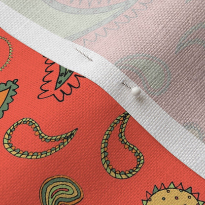 Paisley Tomato Red Printed Fabric