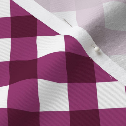 Gingham Style Berry Large Bias Printed Fabric