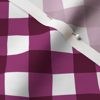 Gingham Style Berry Large Bias Printed Fabric