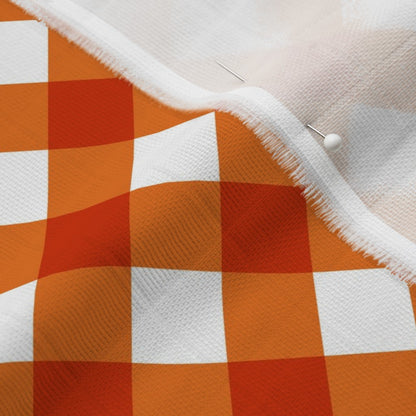 Gingham Style Carrot Large Bias Printed Fabric