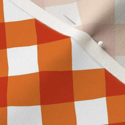 Gingham Style Carrot Large Bias Printed Fabric