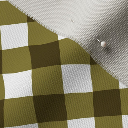 Gingham Style Moss Large Bias Printed Fabric