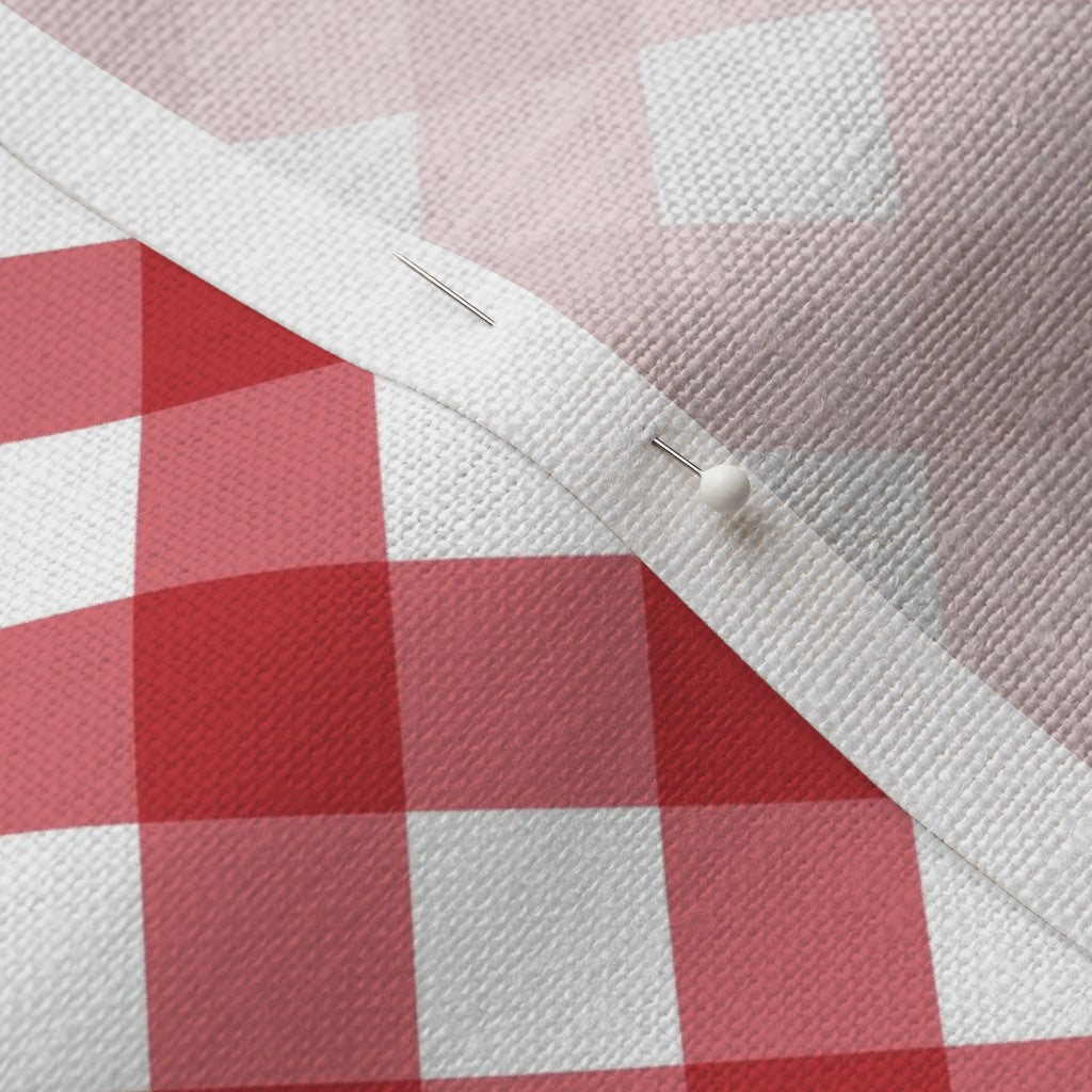 Gingham Style Watermelon Large Bias Printed Fabric