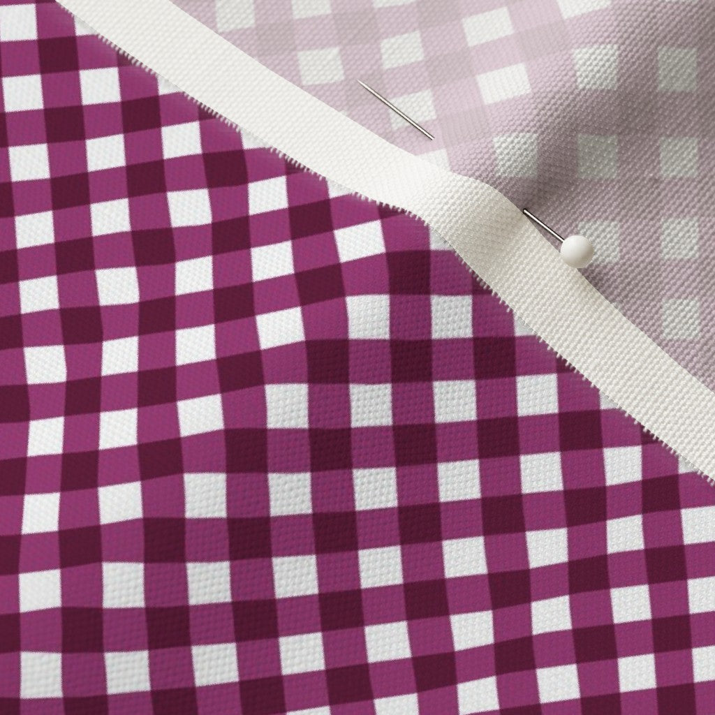 Gingham Style Berry Small Bias Printed Fabric