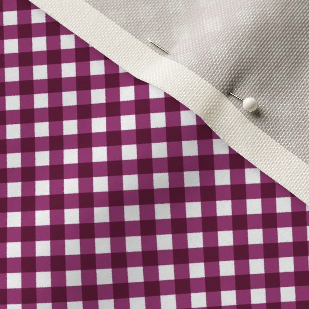 Gingham Style Berry Small Bias Printed Fabric