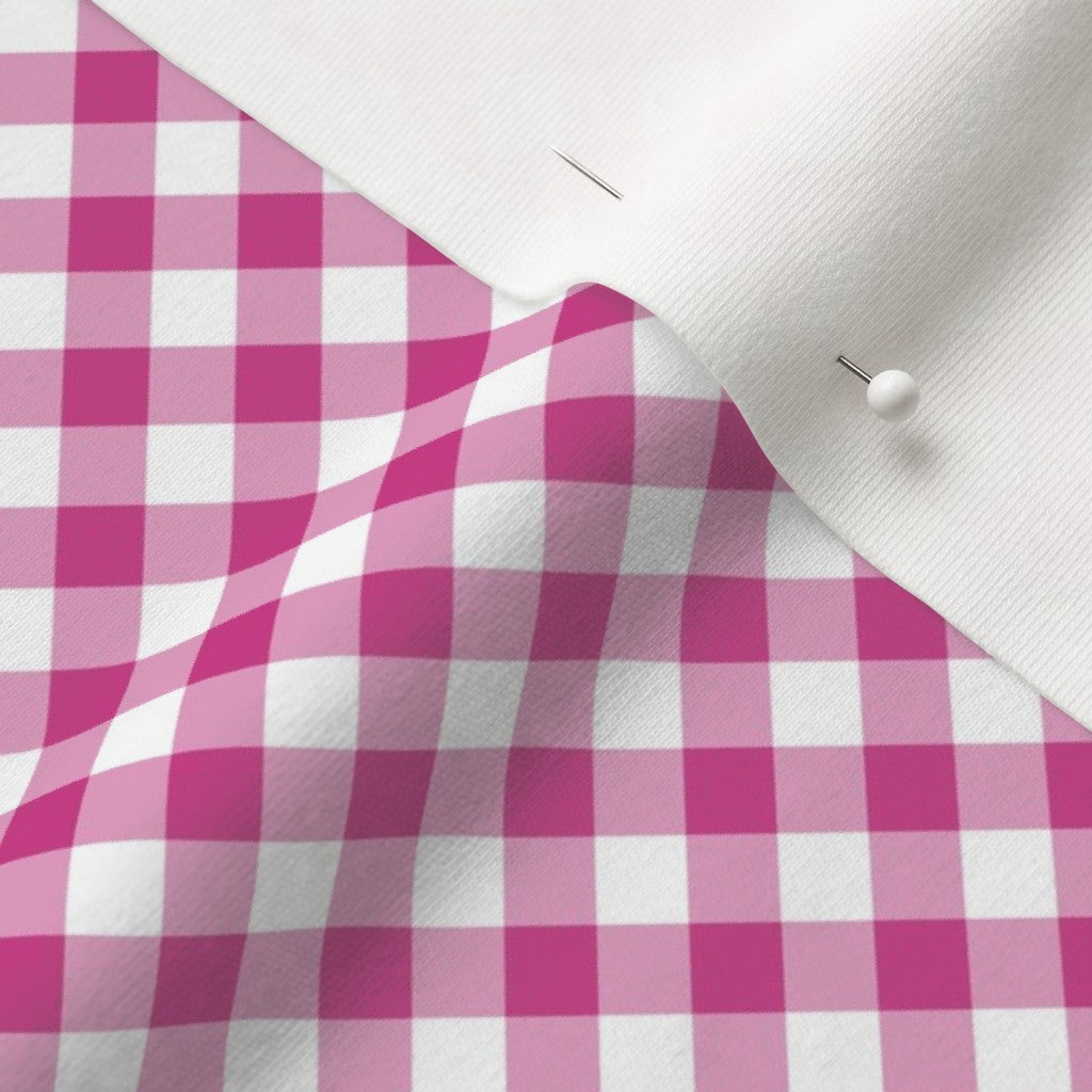 Gingham Style Barbiecore Small Bias Printed Fabric