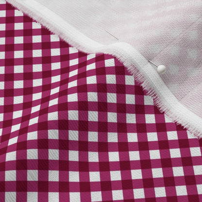 Gingham Style Bubble Gum Small Bias Printed Fabric