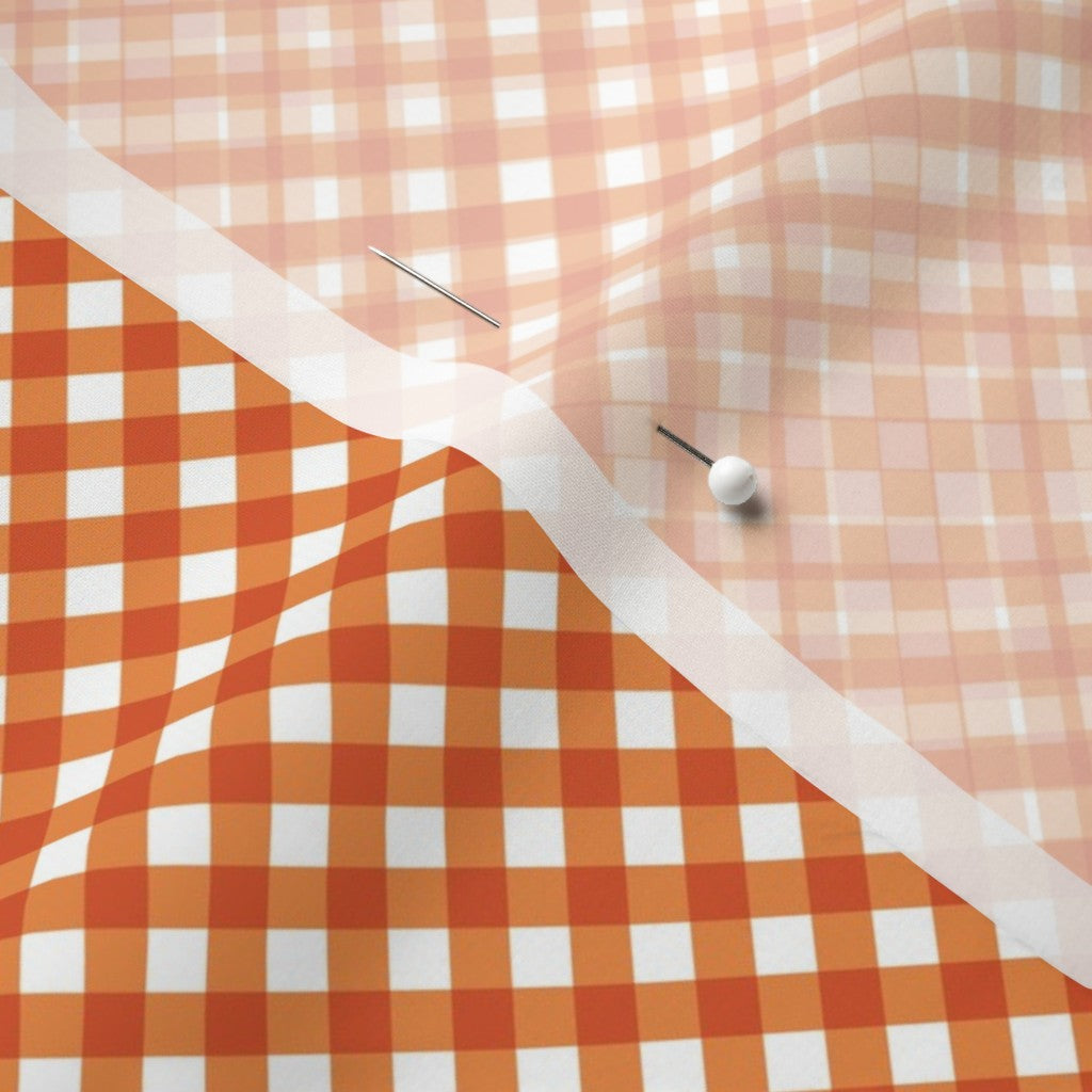 Gingham Style Carrot Small Bias Printed Fabric