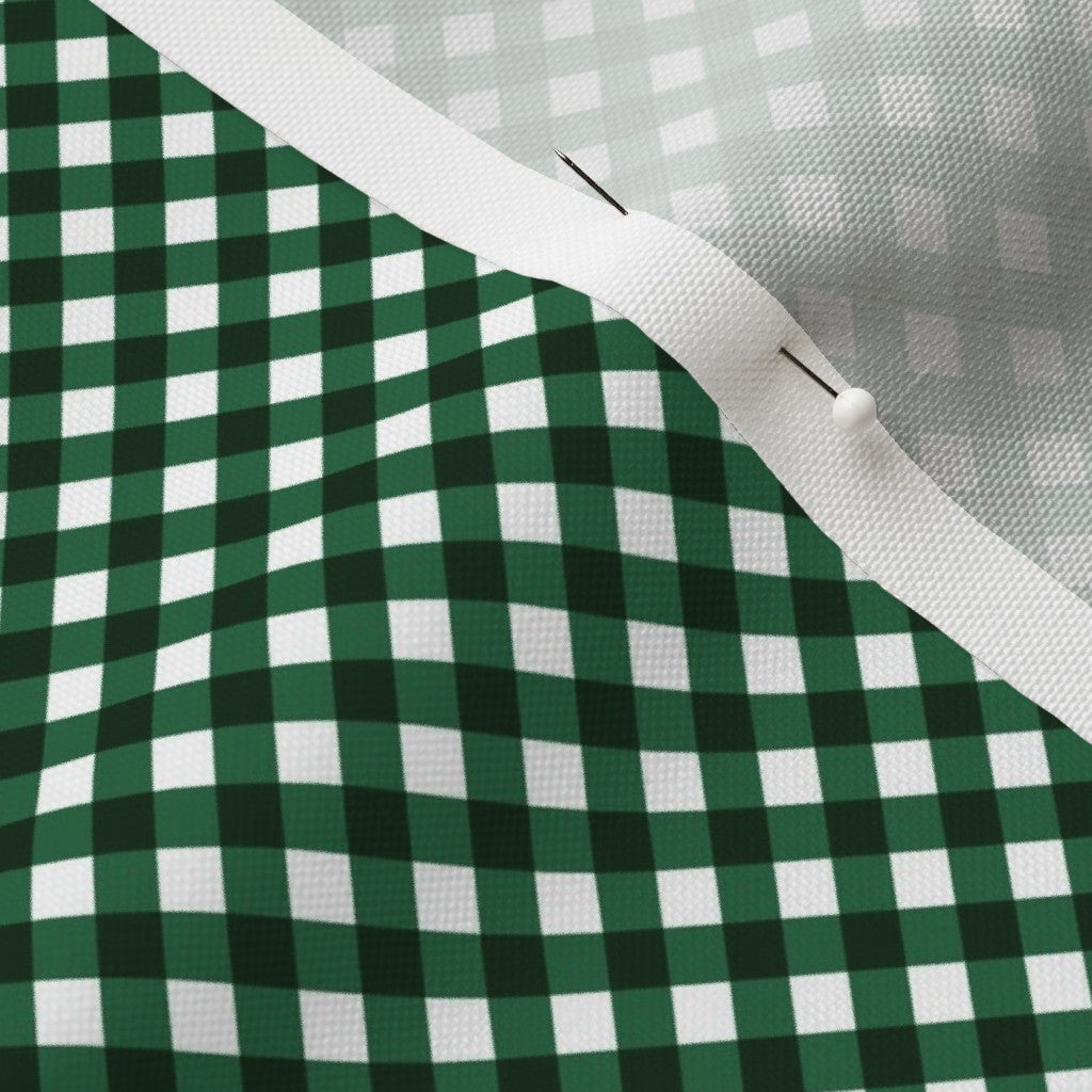 Gingham Style Emerald Small Bias Printed Fabric