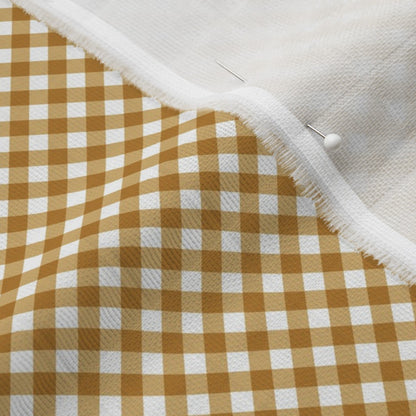 Gingham Style Honey Small Bias Printed Fabric