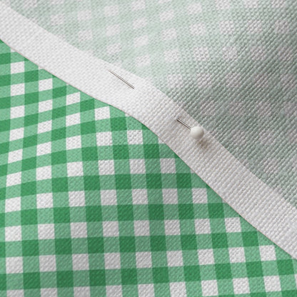 Gingham Style Jade Small Bias Printed Fabric