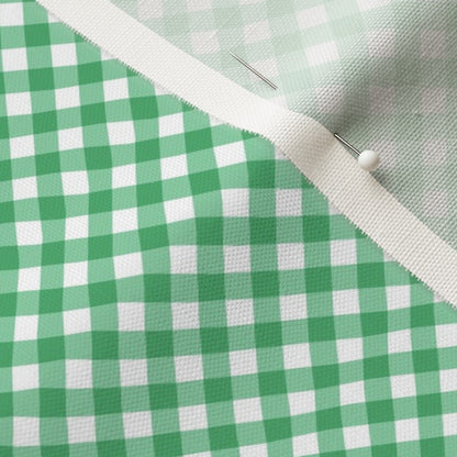 Gingham Style Jade Small Bias Printed Fabric