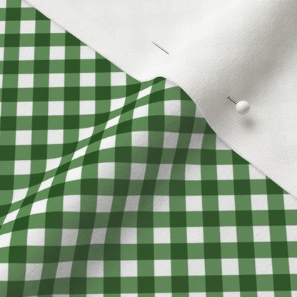 Gingham Style Kelly Green Small Bias Printed Fabric