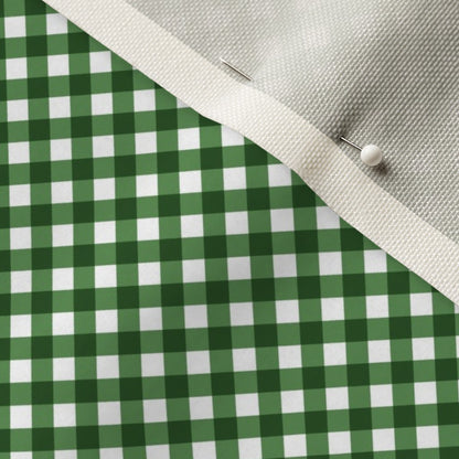 Gingham Style Kelly Green Small Bias Printed Fabric