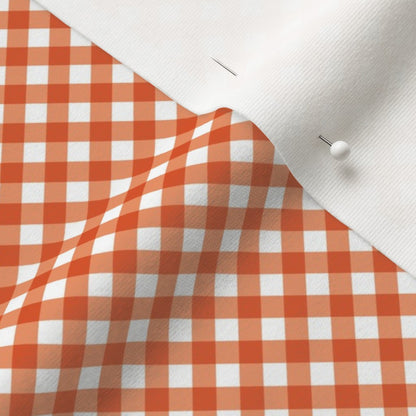 Gingham Style Peach Small Bias Printed Fabric