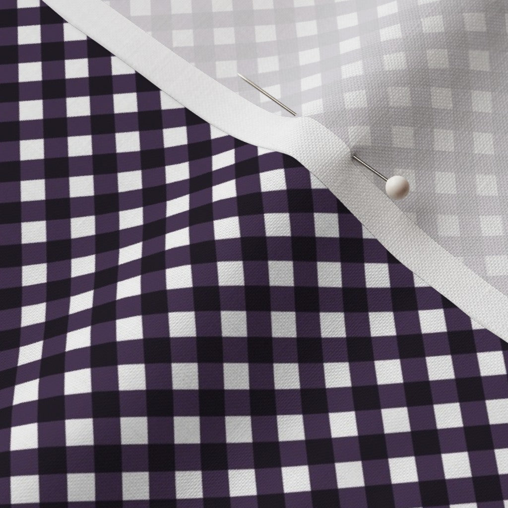 Gingham Style Plum Small Bias Printed Fabric