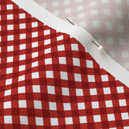 Gingham Style Poppy Red Small Bias Printed Fabric
