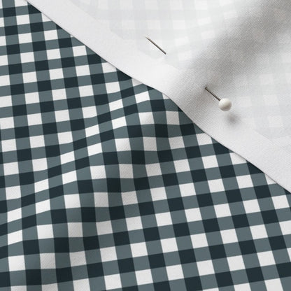 Gingham Style Slate Small Bias Printed Fabric