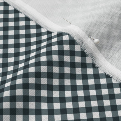 Gingham Style Slate Small Bias Printed Fabric