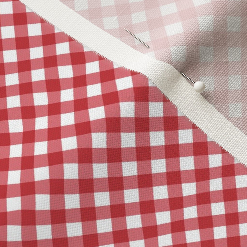 Gingham Style Watermelon Small Bias Printed Fabric