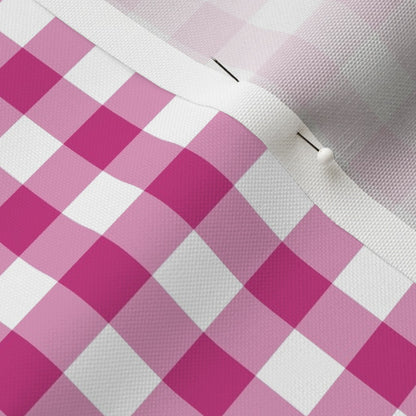 Gingham Style Barbiecore Large Straight Printed Fabric