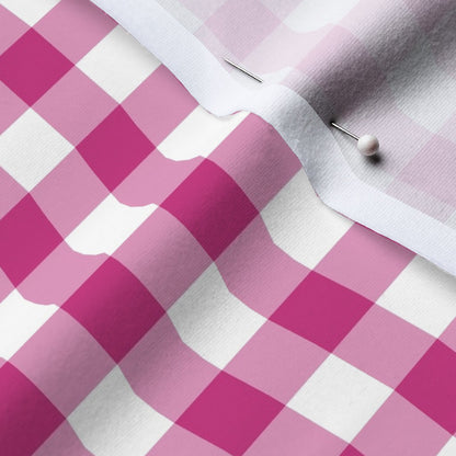 Gingham Style Barbiecore Large Straight Printed Fabric