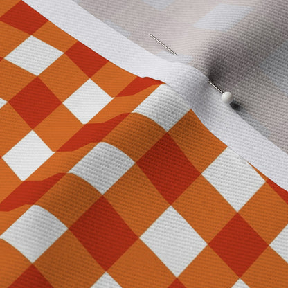 Gingham Style Carrot Large Straight Printed Fabric