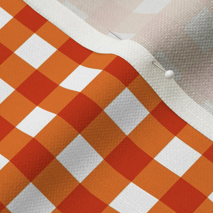 Gingham Style Carrot Large Straight Printed Fabric