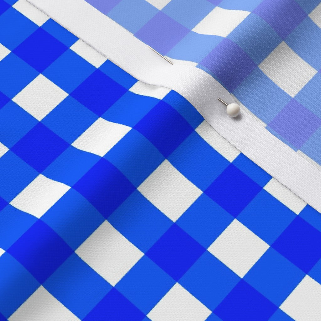 Gingham Style Cobalt Large Straight Printed Fabric