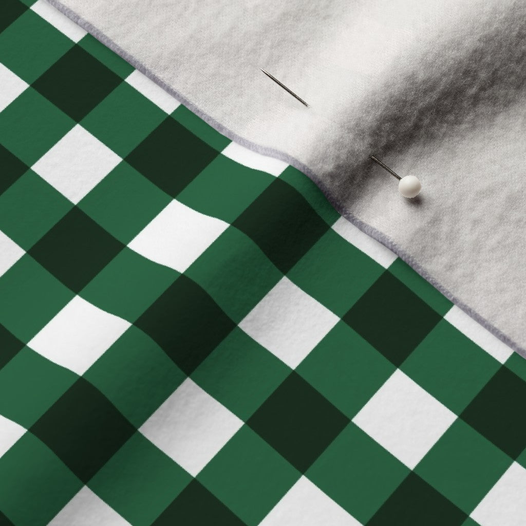 Gingham Style Emerald Large Straight Printed Fabric