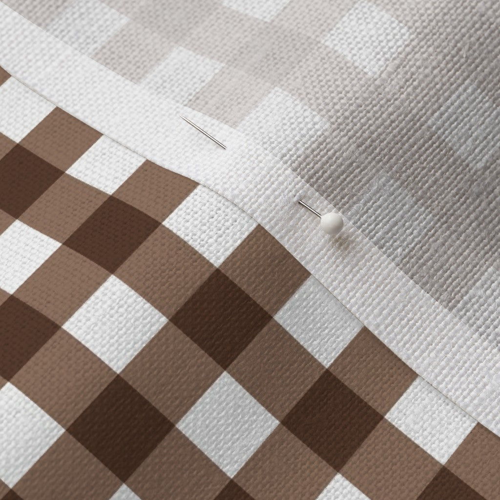 Gingham Style Mocha Large Straight Fabric