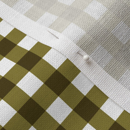 Gingham Style Moss Large Straight Printed Fabric