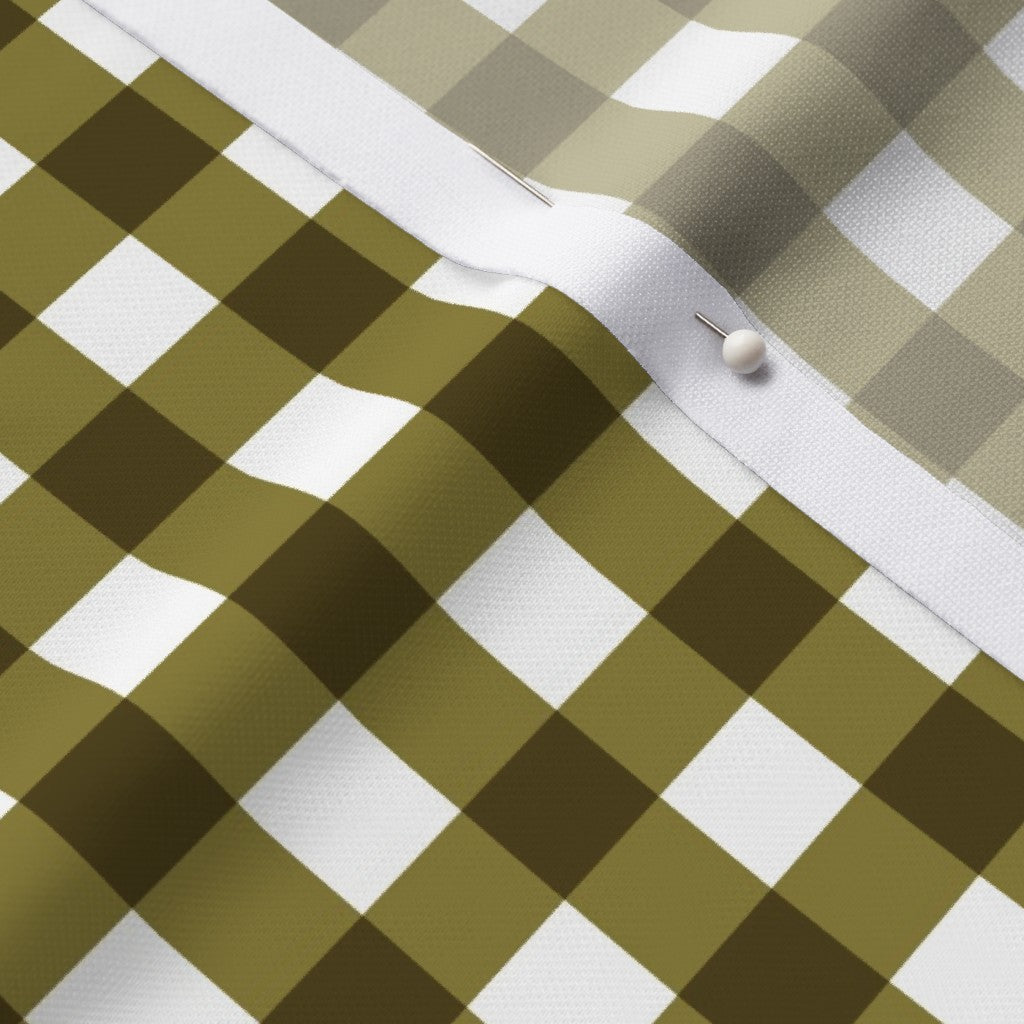 Gingham Style Moss Large Straight Printed Fabric