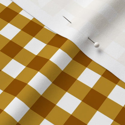 Gingham Style Mustard Large Straight Printed Fabric