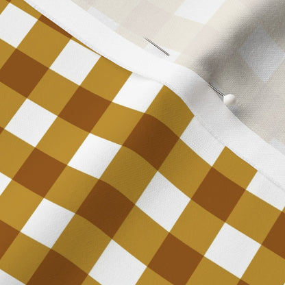 Gingham Style Mustard Large Straight Printed Fabric