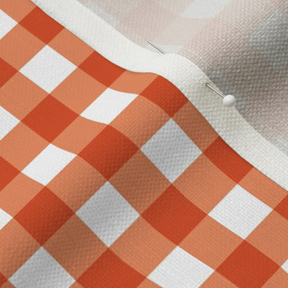 Gingham Style Peach Large Straight Printed Fabric